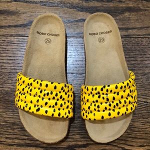 Bobo Choses Yellow Leopard Print Slides